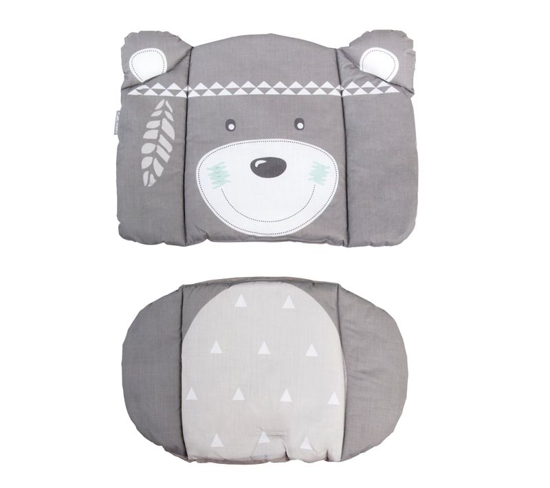 Réducteur De Chaise Haute Évolutive En 2 Pièces - Gris Imprimé Ours Indien - Indibaer