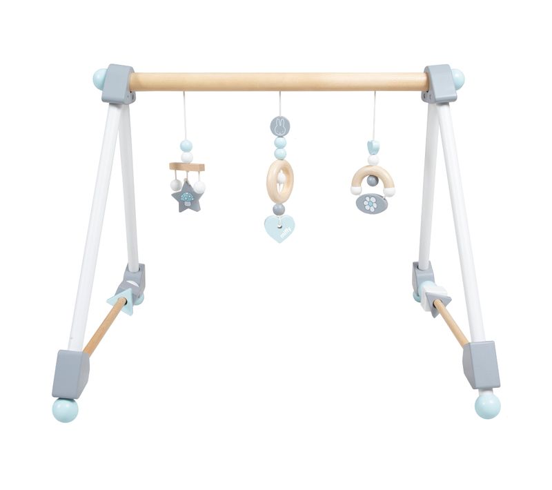 Portique D'éveil En Bois Miffy® Pour Bébé - Avec Anneaux De Dentition - Blanc/gris