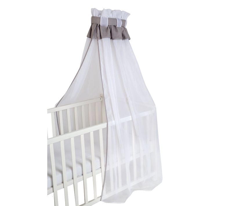 Ciel De Lit Transparent Pour Bébé Et Enfant - 160 X 250 Cm - Gris Clair