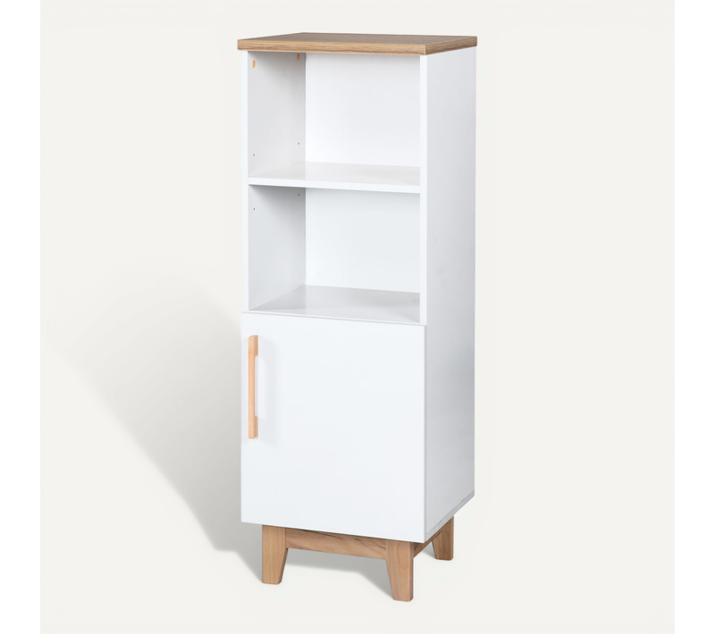 étagère Sur Pied Finn Pour Chambre D'enfant - Blanc / Chêne Doré