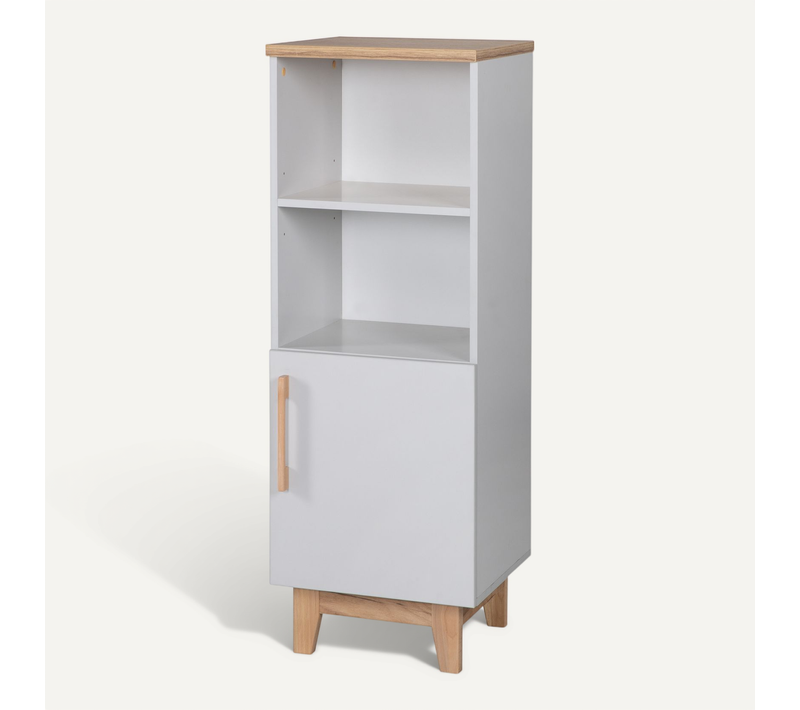 Étagère Sur Pied Caro - Pour Chambre D'enfant - Gris Clair / Chêne Doré