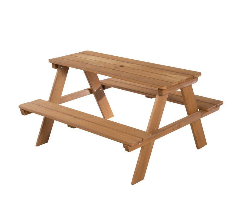 Table Pique-nique Enfants En Bois Massif Teck - Picnic For 4 Outdoor+