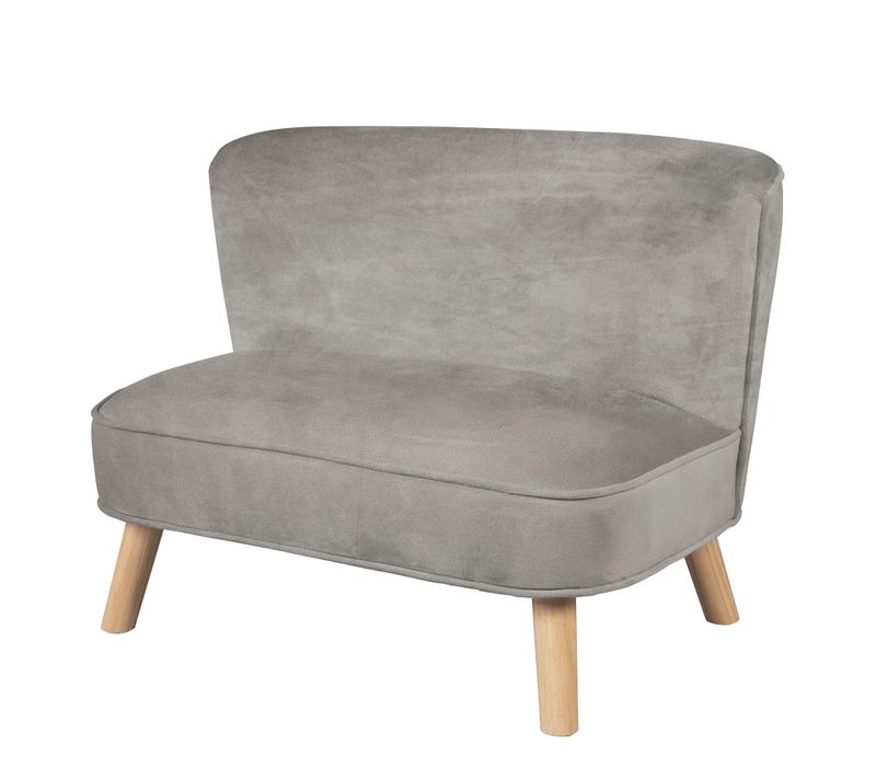 Canapé Enfant Lil Sofa - Avec Pieds En Bois Stables - Velours Gris