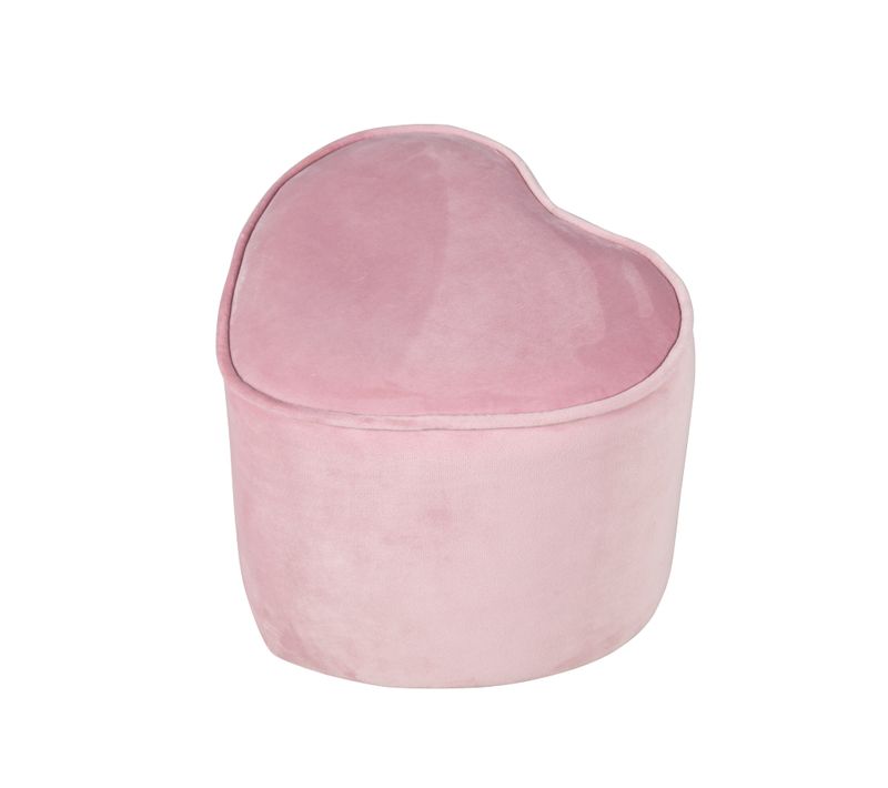 Tabouret Enfant En Forme De Coeur Lil Sofa - En Velours Doux - Rose