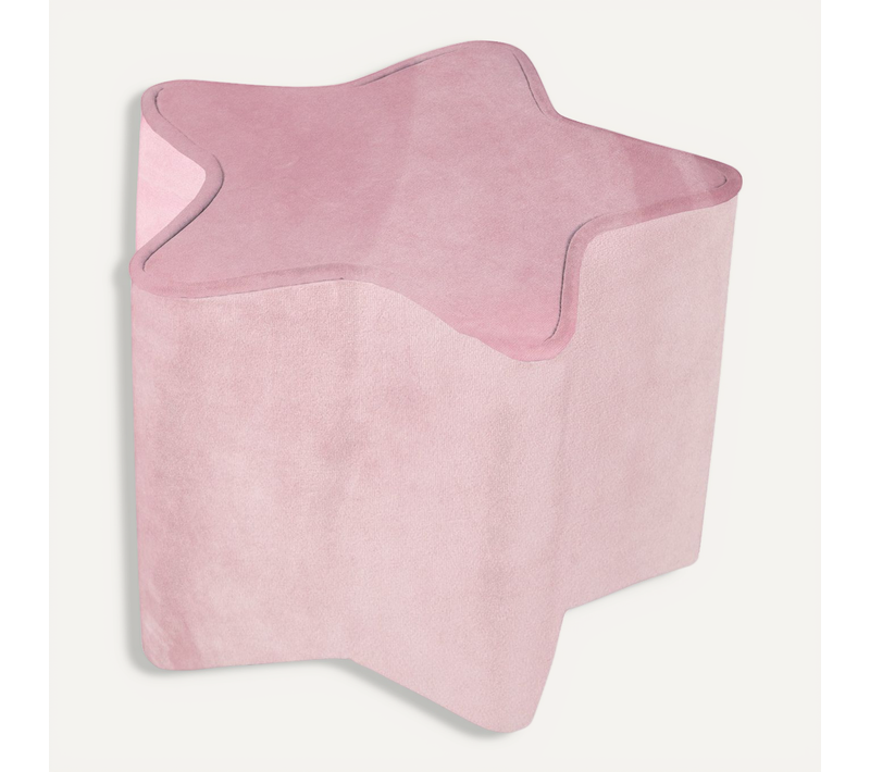 Tabouret Enfant En Forme D'étoile Lil Sofa - En Velours Doux - Rose