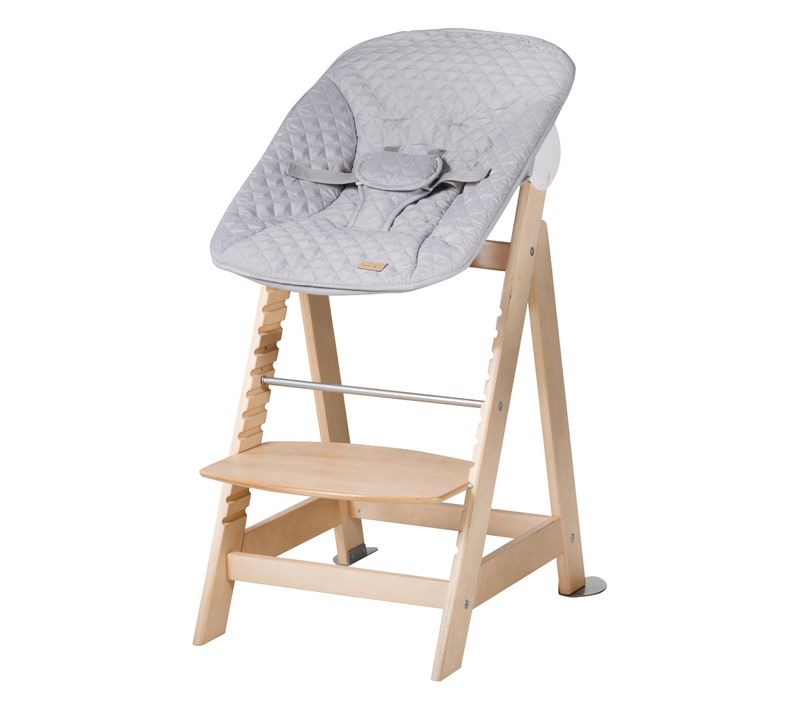 Chaise Haute Évolutive Born Up + Transat Roba Style - Naturel/gris