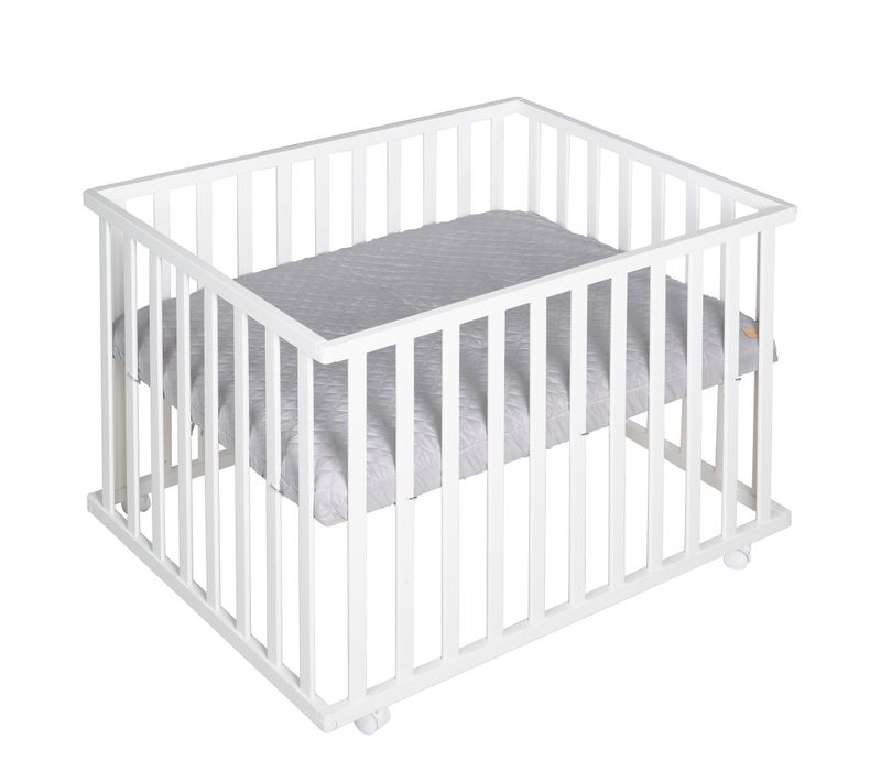 Roba Parc Bébé 75x100 + Tapis  Roba Style - Gris Argenté
