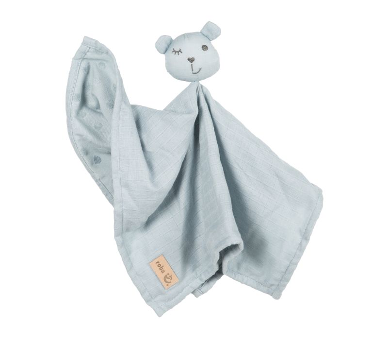 Doudou Ours "lil Planet" - Coton Bio Bleu Ciel