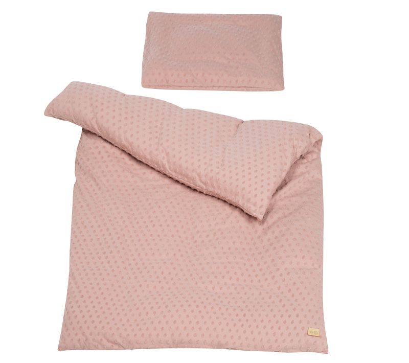 Parure De Lit Bébé 70x140 : Housse De Couette + Taie D'oreiller En Coton Bio Rose - Lil Planet
