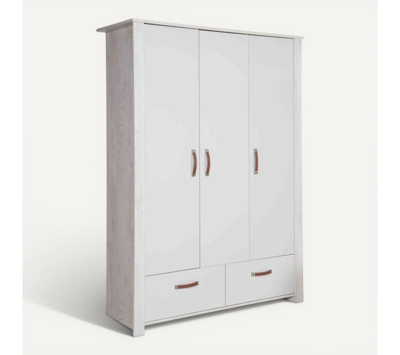 Armoire Bébé 3 Portes En Bois Massif Mila