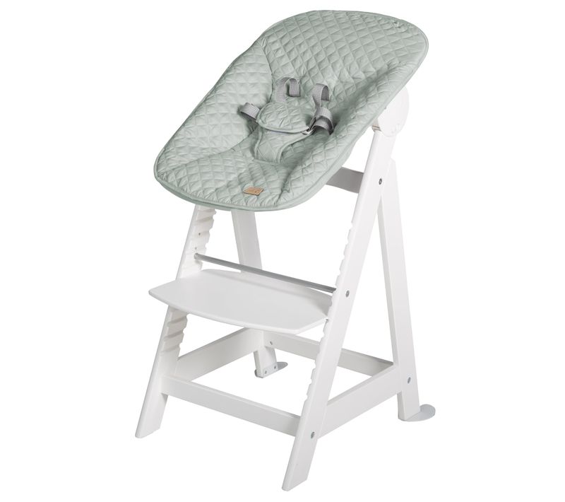 Chaise Haute Évolutive Born Up + Transat Roba Style - Blanc/vert