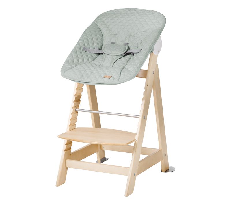 Chaise Haute Évolutive Born Up + Transat Roba Style - Naturel/vert