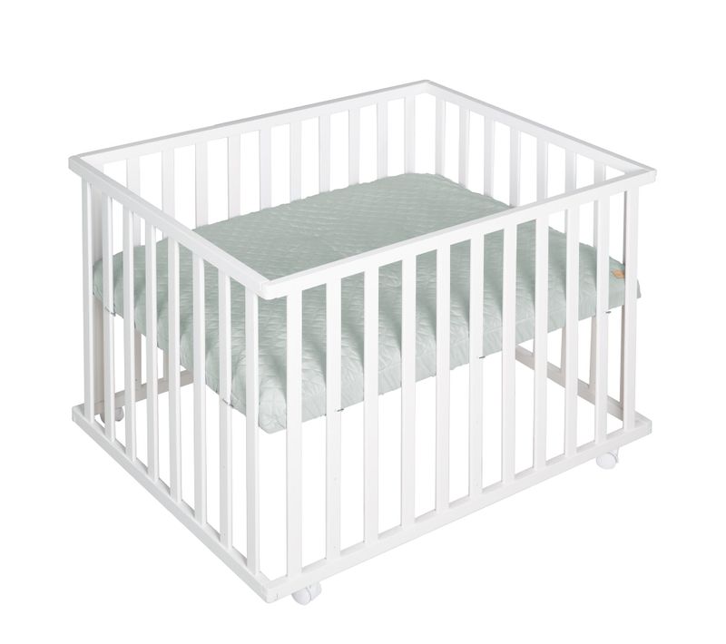 Roba Parc Bébé 75x100 + Tapis Roba Style - Vert Givré