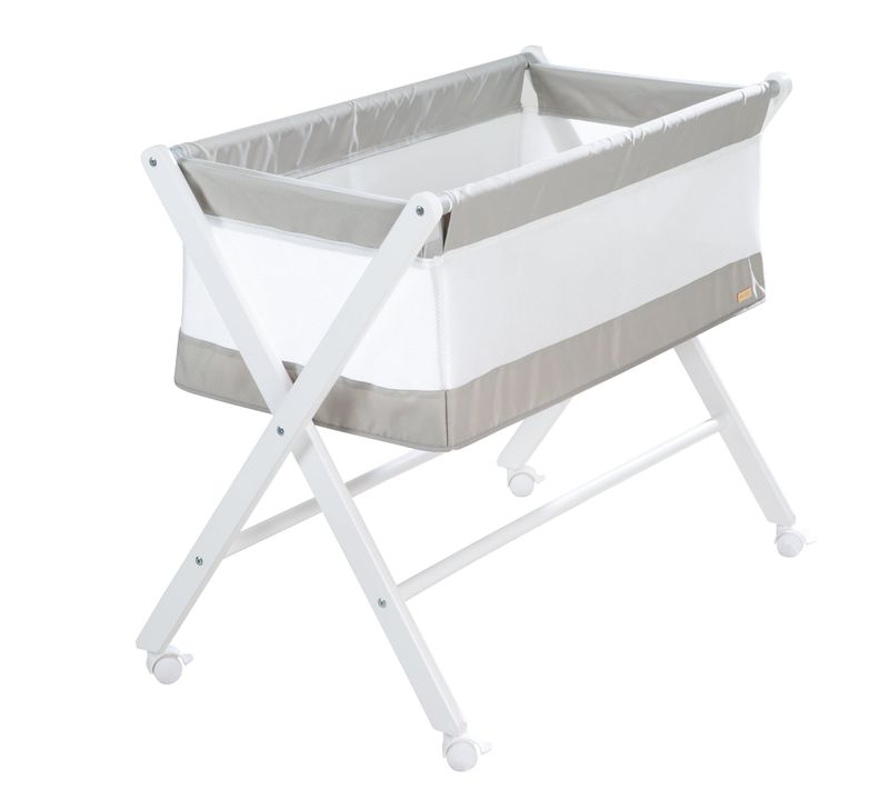 Berceau Cododo Mobile Et Pliant Avec Matelas 45 X 90 - Blanc Et Gris