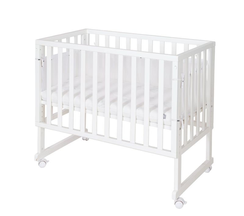 Berceau Cododo Mobile 3en1 Avec Matelas Respirant 45 X 90 Et Accessoires De Sécurité - Blanc