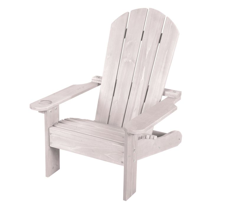 Chaise Adirondack Pour Enfant En Bois Massif Avec Porte Gobelet - Gris - Deck Chair