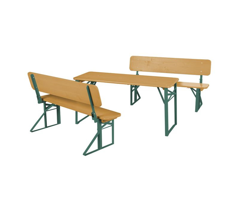 Table Et 2 Bancs à Dossier Pliables Pour Enfants En Bois Massif Teck - 4 Places - Outdoor Fsc