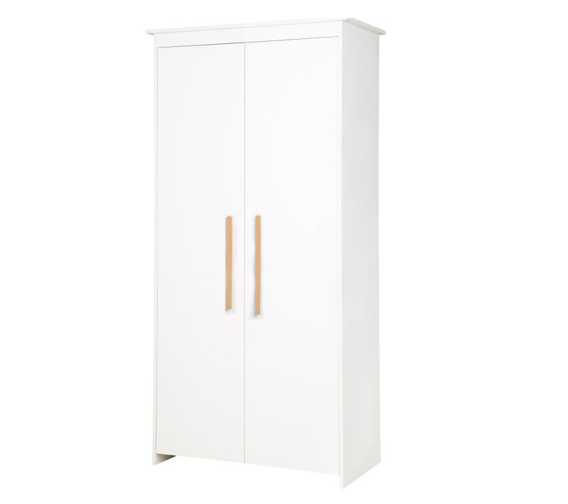 Armoire Bébé à 2 Portes Avec Penderie - Blanc Mat - Lilo