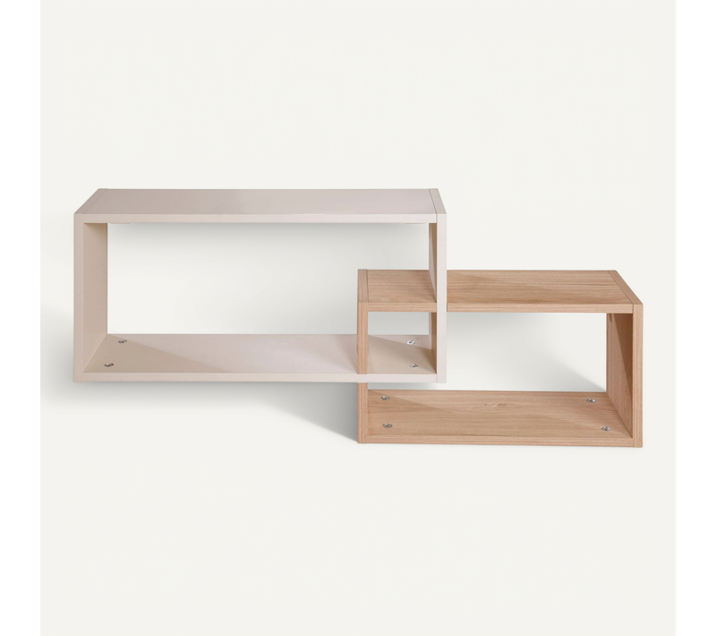 étagère Murale 2 Niches En Bois Laqué Cashmere Et Décor Châtaignier - Jil