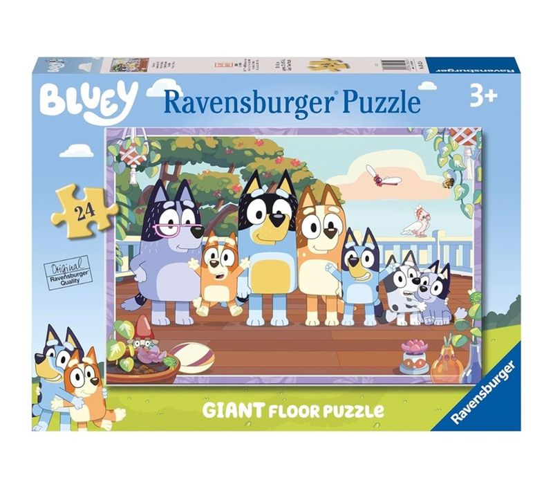 Puzzle Géant Bluey 24 Pièces - 70 X 50 Cm, Carton Extra-épais Softclick