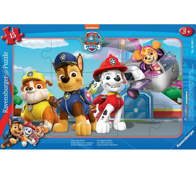 Puzzle Cadre 15 P - Quatre Sauveteurs Courageux / Pat'patrouille