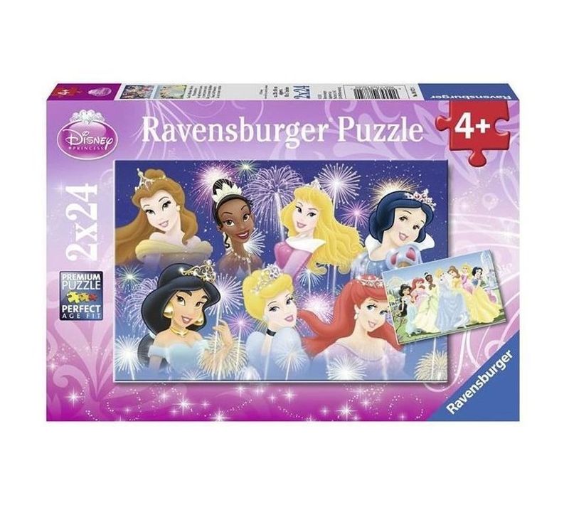Disney Princesses - Lot De 2 Puzzles 24 Pièces Avec 2 Posters