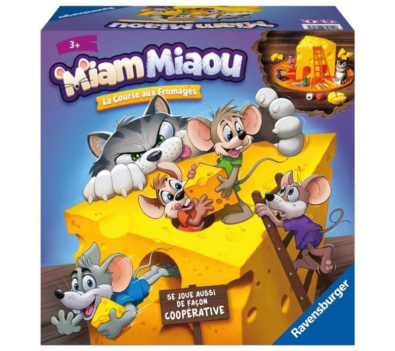 Miam Miaou - La Course Aux Fromages - Jeu De Société Enfants Des 3 Ans