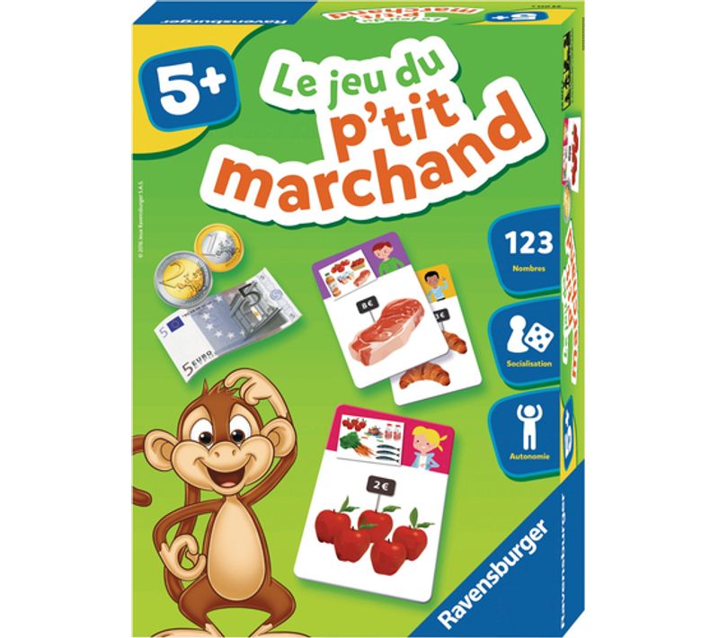 Jeu Éducatif Le P'tit Marchand – Argent, Achats, 5+ Ans, 1–4 Joueurs