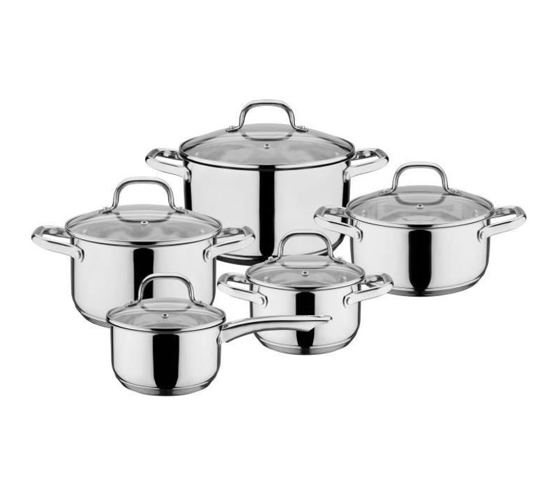 Batterie De Cuisine Induction - 806787 - Trentino - Acier Inoxydable Massif - 10 Pieces