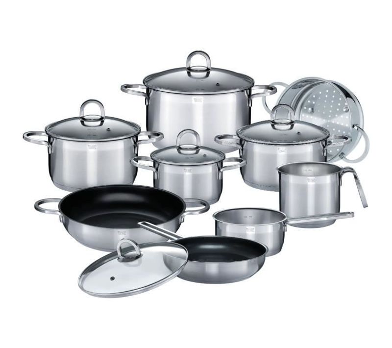 Batterie De Cuisine Alara 14 Pièces En Acier Inoxydable Tous Feux Dont Induction - 813150