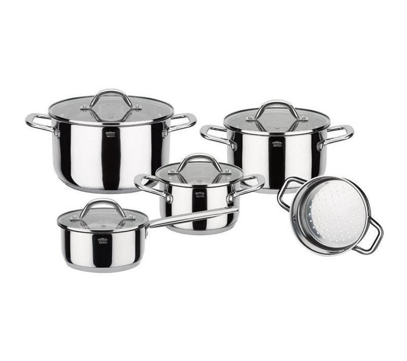 Batterie De Cuisine Meran 9 Pièces En Acier Inoxydable Tous Feux Dont Induction - 868389