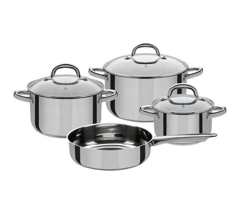 Set De Casseroles Inox 7 Pièces 18/10 - Tous Feux, Compatible Induction