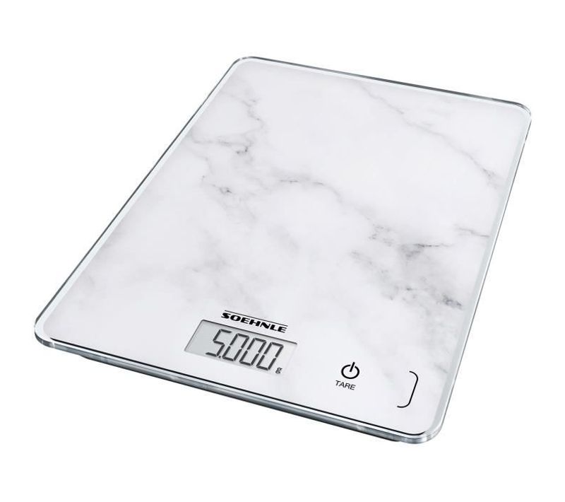 Compact Balance Électronique - 5 Kg - Blanc Effet Marbre
