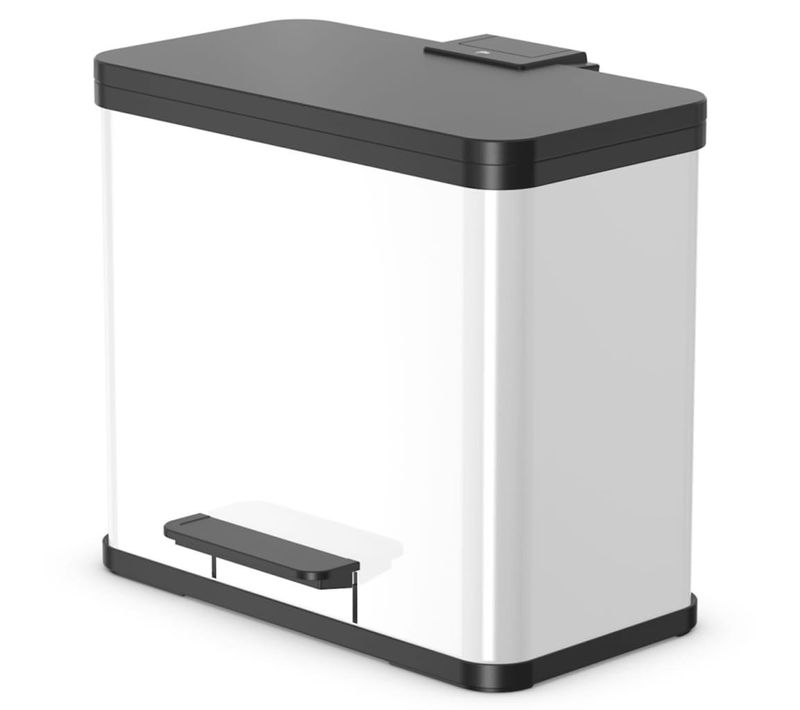 Poubelle à Pédale Oko Duo Plus Taille L 17+9 L Blanc 0630-230