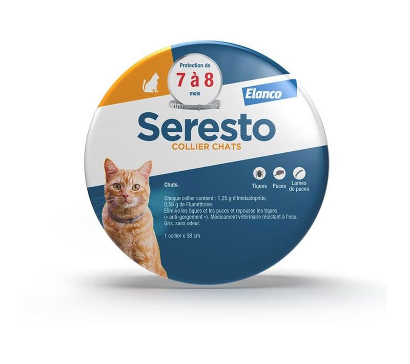 Collier Antiparasitaire Chat 38 Cm — Protection Jusqu'à 8 Mois, Résistant à L'eau