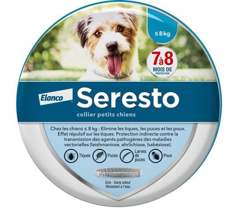 Seresto Chien Collier Anti-puces Et Anti-tiques -8kg 1 Unité