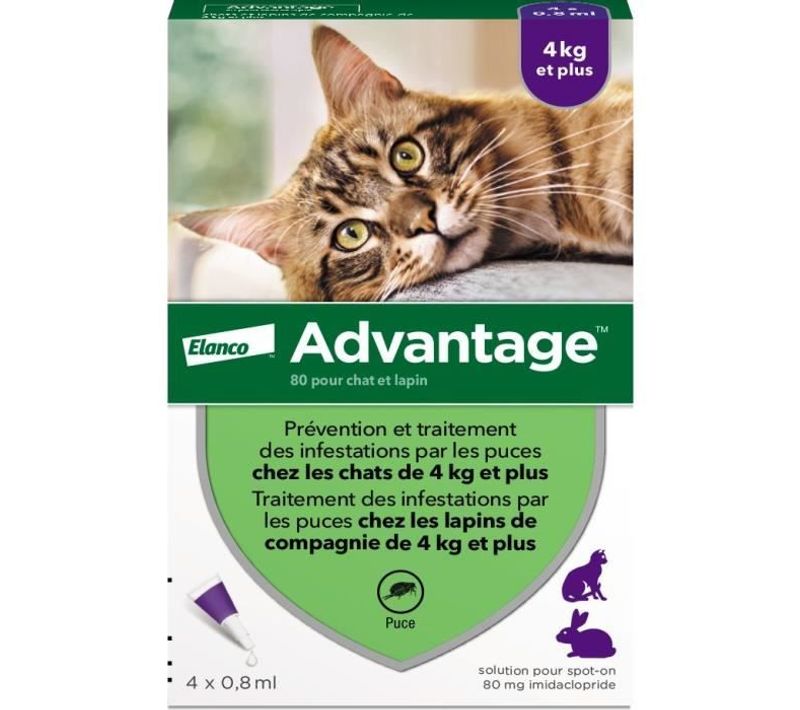 Solution Antipuce Chat Lapin +4kg 4 Pipettes
