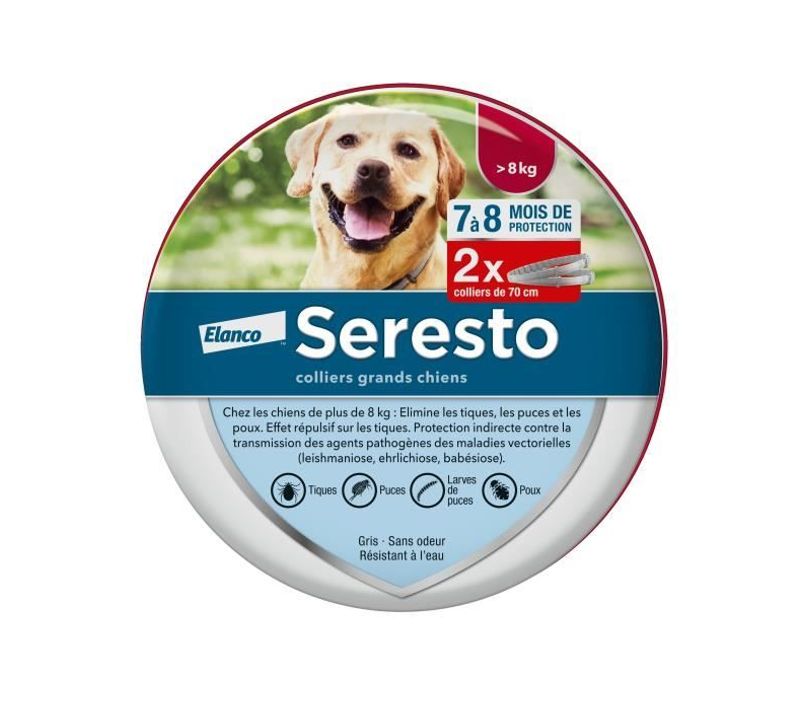 Chien Collier Anti-puces Et Anti-tiques +8kg 2 Unités