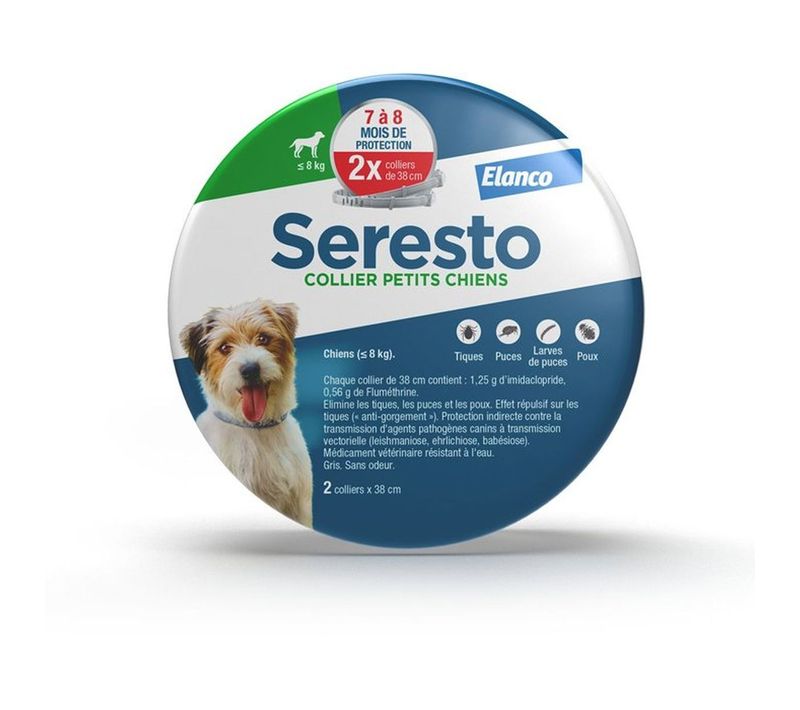 Collier Anti-puces Et Tiques Pour Petit Chien 38 Cm — 2 Unités, Protection 7–8 Mois