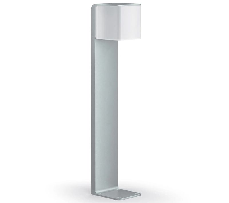 Borne D'éclairage Extérieur Avec Détecteur Gl 80 LED Ihf Cubo 9,1w 3000k Ip44 Argent
