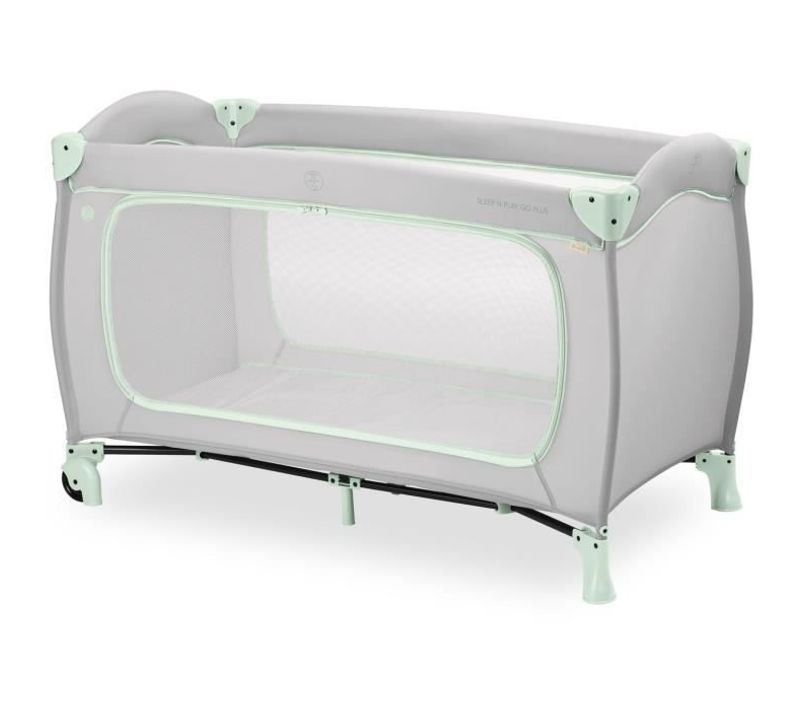 Lit De Voyage Sleep N Play Go Plus - 60x120 Cm - Des La Naissance - Pliable - Roulettes - Dusty Mint