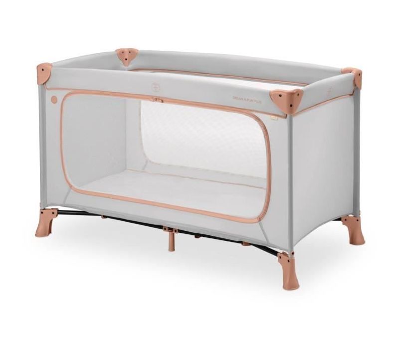 Lit Parapluie Dream N Play Plus - Gris Et Orange 60 x 120 cm