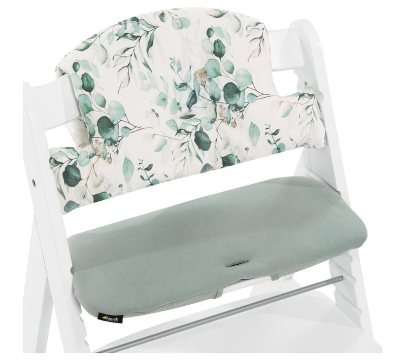 Coussin Confortable Pour Chaise Haute Hauck - Modèle Jersey Feuilles Menthe
