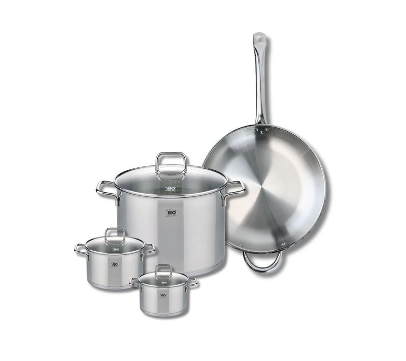 Set De 1 Poêle De Cuisson 32 Cm Et 3 Faitouts 12, 14 Et 26 Cm Elo Profi Citrin