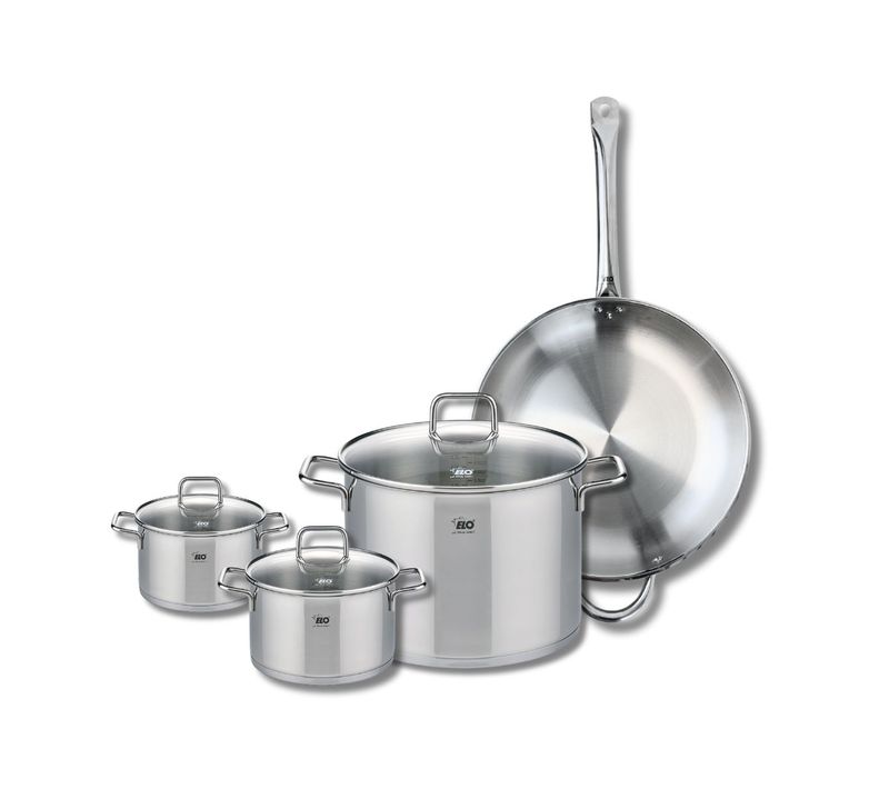 Set De 1 Poêle De Cuisson 32 Cm Et 3 Faitouts 14, 16 Et 26 Cm Elo Profi Citrin