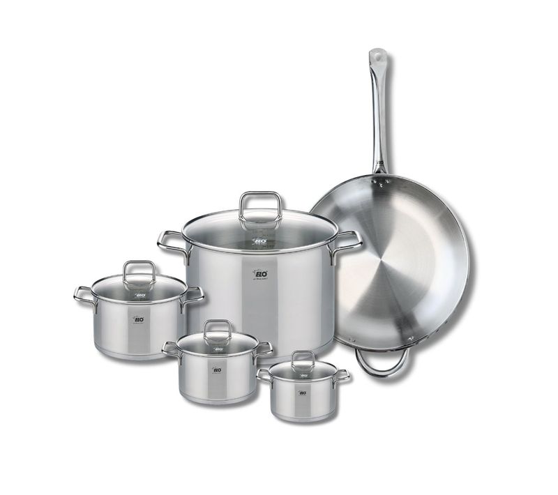 Set De 1 Poêle De Cuisson 32 Cm Et 4 Faitouts 12, 14, 16 Et 26 Cm Elo Profi Citrin