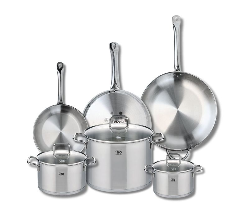 Ensemble De 3 Poêles De Cuisson 24, 28 Et 32 Cm Et 3 Faitouts 16, 20 Et 26 Cm Elo Profi Citrin