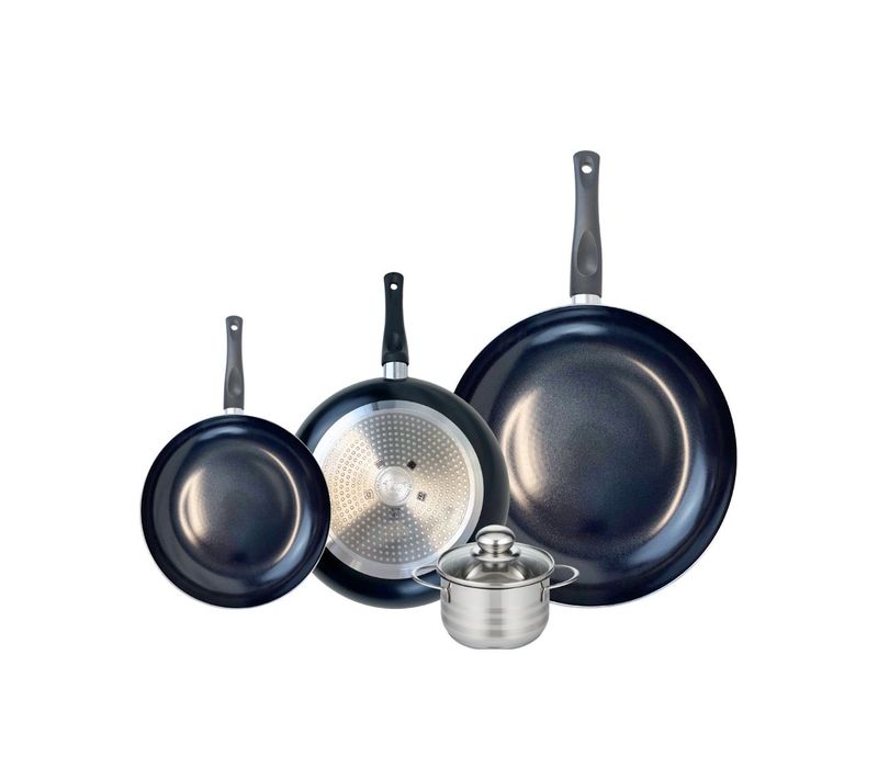 Ensemble De 3 Poêles De Cuisson 20, 24 Et 32 Cm Et 1 Faitout 12 Cm Elo Prima Brillant