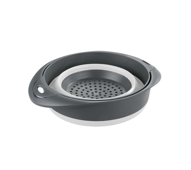 Bol Et Passoire 2 En 1 - Gris Et Blanc