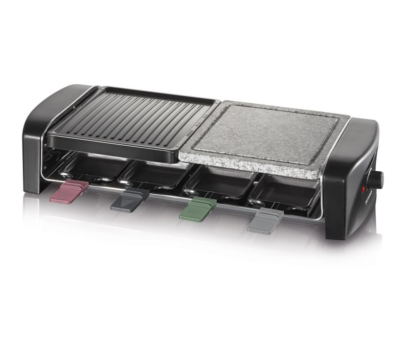 Appareil A Raclette 8 Personnes vec Pierre Naturelle Et Plaque En Fonte Rg9645